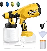 Cordless Paint Sprayer for Dewalt 20V MAX Battery, Electric Spray Paint Gun for House, 4 Copper N...