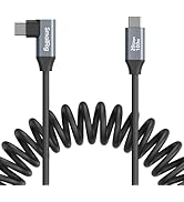 SMALLRIG USB C to USB C Coiled Data Cable (Straight to Angled), 90 Degree USB C Cable 20Gbps High...