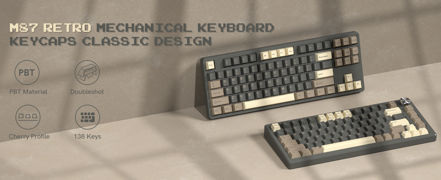 womier retro mechanical keyboard keycaps cherry profile pbt