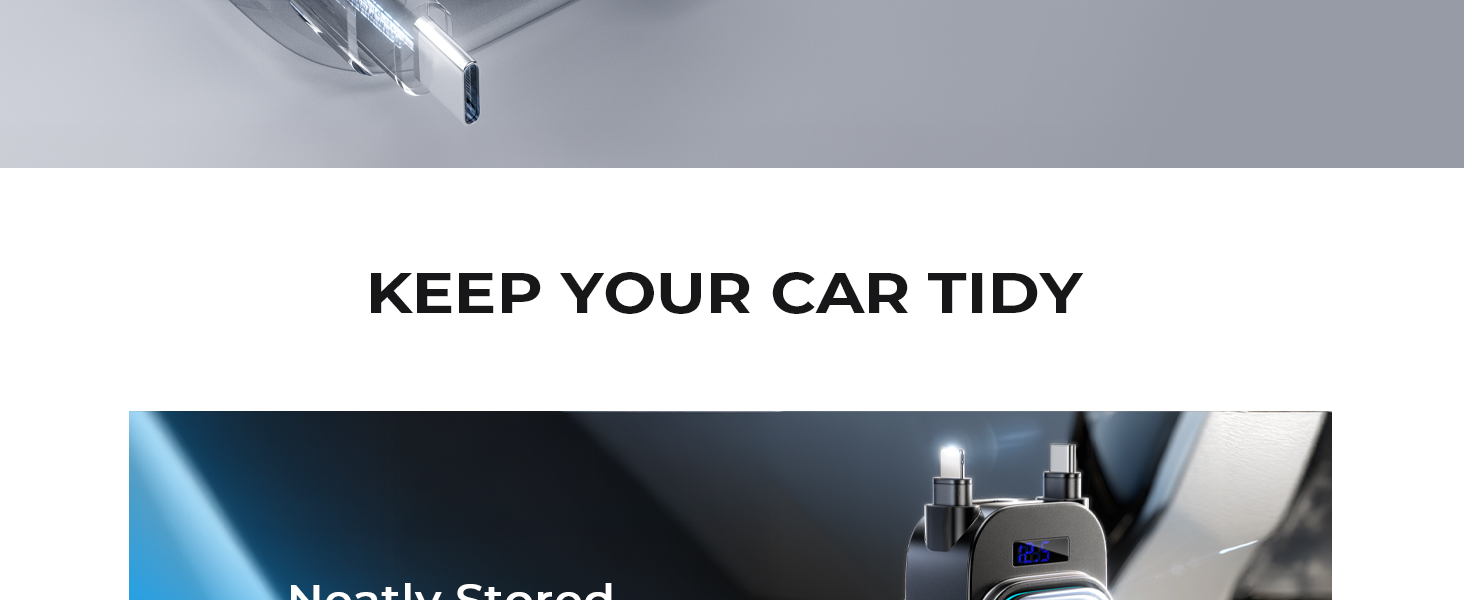 96W Retractable Car Charger