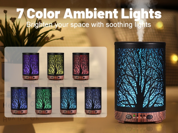 oil diffuser with 7 color led lights