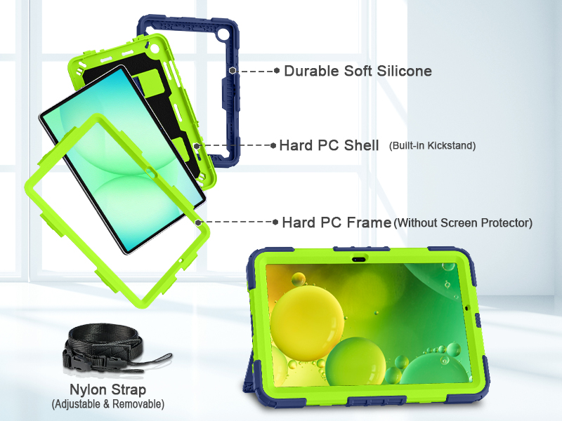 This galaxy tab a11+/a9+ plus case is made of shockproof PC and soft silicone