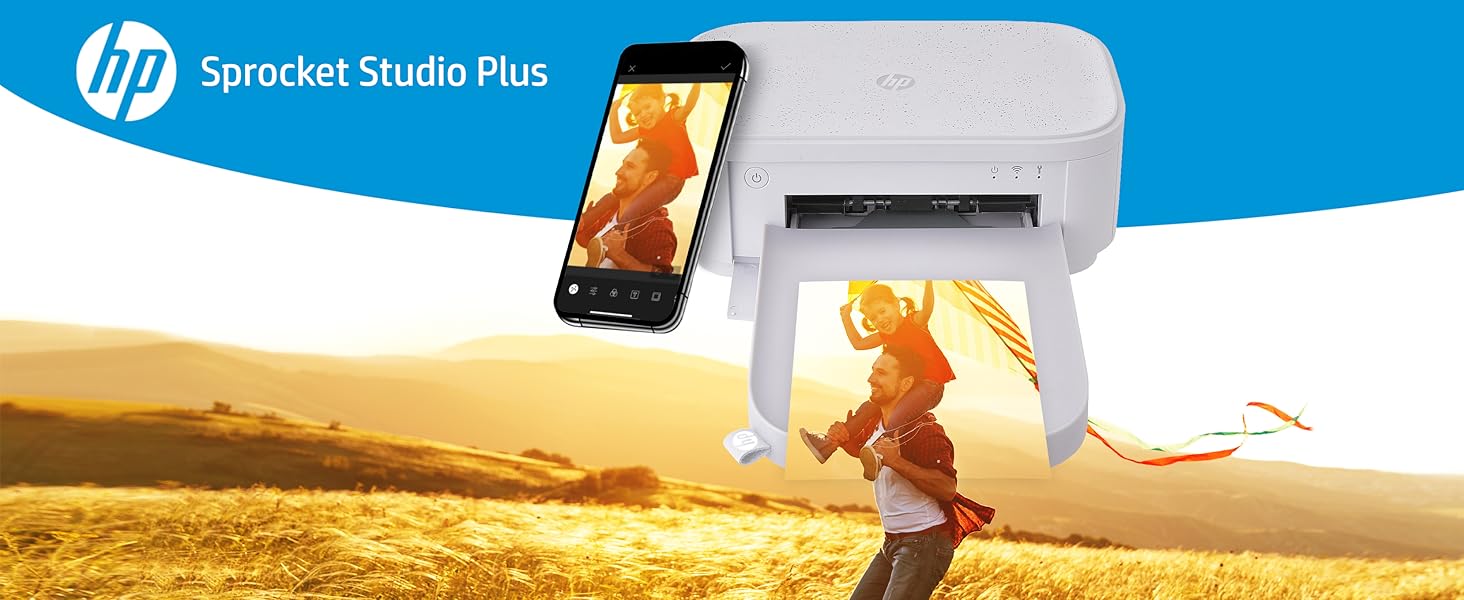 HP Sprocket Studio Plus WiFi Printer – Wirelessly Prints 4x6” Photos from Your iOS & Android Device