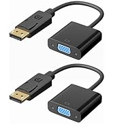 BMKZAYR DisplayPort(DP) to VGA Adapter, 2 Pack Gold-Plated DisplayPort to VGA Adapter (Male to Fe...
