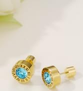 Findchic Stainless Steel Roman Numerals Round Studs Earrings