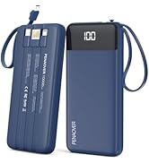 Portable Charger Built-in Cables,10000mAh Power Bank for iPhone,Fast Charge USB C Battery Pack Tr...