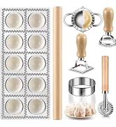 8 Pieces Ravioli Mold Set, ravioli cutter, Ravioli Maker Cutter with Roller Wheel, Ravioli Cutter...