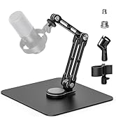 Mic Stand Desk, 360° Rotatable Desktop Microphone Stand, Max Load 4.4 lb, Adjustable Microphone D...