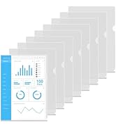 HOUYEE 100 Pack Heavy Duty Clear Document Folder, L-Type Folder Plastic Paper Sleeve Copy Safe Pr...