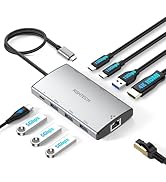 RSHTECH 9-in-1 USB C Hub Multiport Adapter with 4K HDMI, 10Gbps USB-A & 2 USB-C Ports, 3 USB-A 5G...