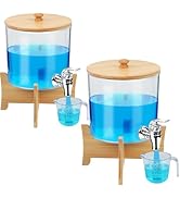 2 Laundry Detergent Dispenser with Shelf &amp; Bamboo Lid - 158 Oz Liquid Detergent, Laundry Soap &amp; F...