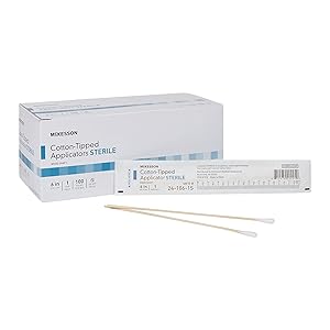 Cotton-Tipped Sterile Swabsticks alongside packaging