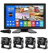 EVERSECU 4K Car Backup Cameras System with 10.1" Touch Screen Quad Display Monitor & 4pcs 1080P B...