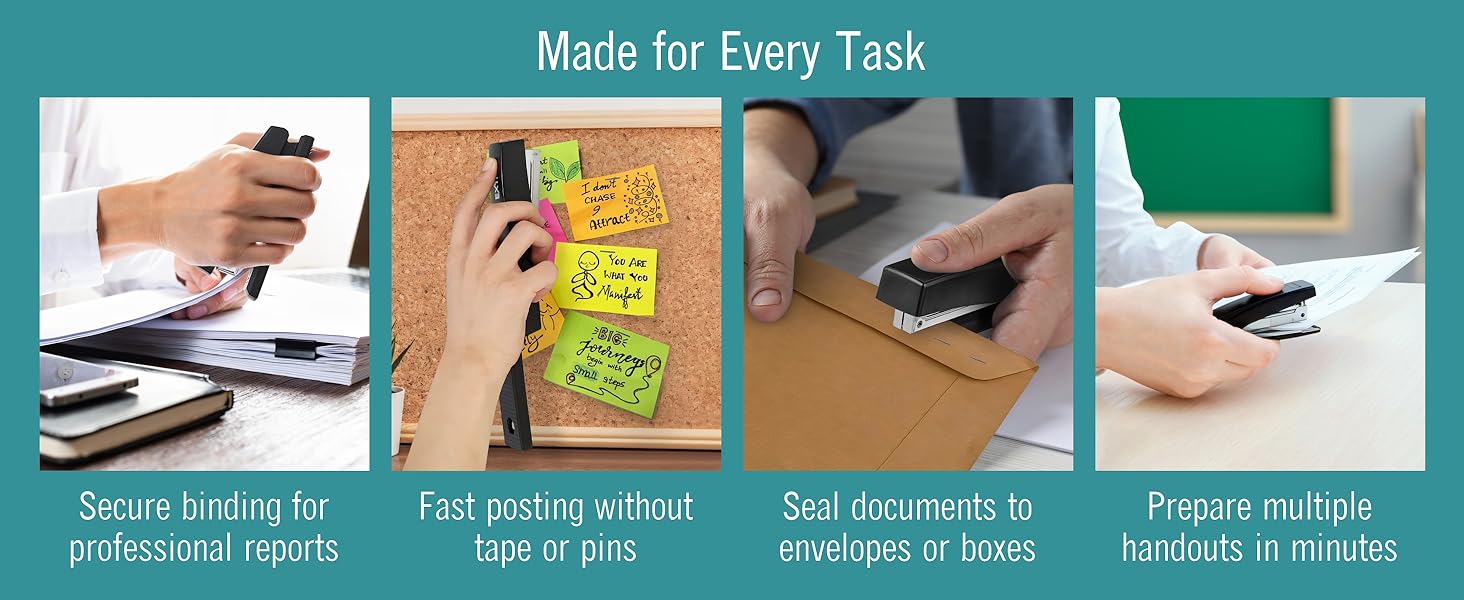 Organizing documents and papers with staples, Tacking, Booklet stapler