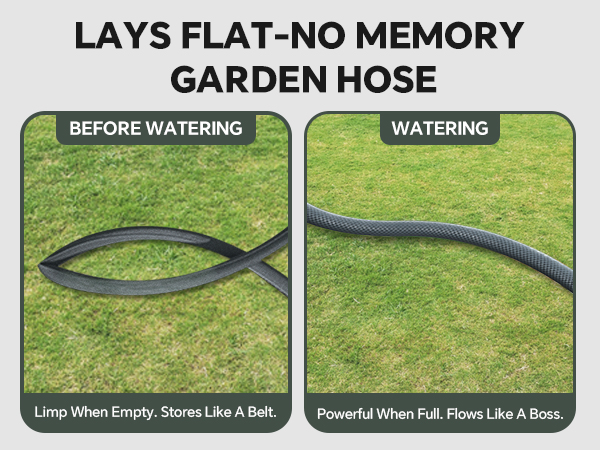 Flexible LAYS FLAT-NO MEMORY GARDEN HOSE
