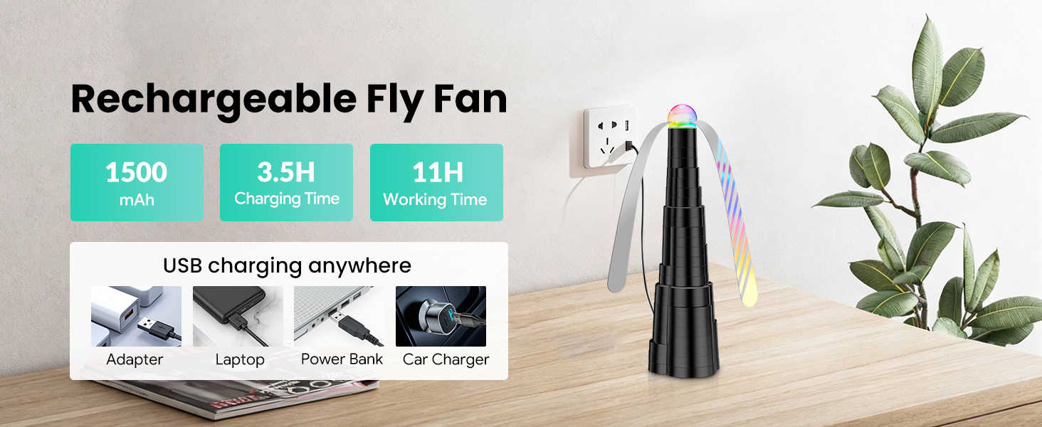 fly fans for tables rechargeable