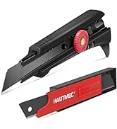 HAUTMEC 18mm Heavy Duty Utility Knife with Multi-Pick and 10pcs Blade set, Snap Off Ultra-Sharp B...