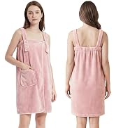 PJGGZ Towel Robe for Women with Straps - Lightweight Absorbent Cozy Bath Wraps for Women After Sh...