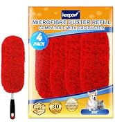 KEEPOW 4 Pack Microfiber Heavy Duty Reusable Duster Refills Compatible with OXO Duster, Microfibe...