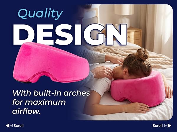 easy breathing and face pressure relief Face down pillow beach tanning, spa facials, massage therapy