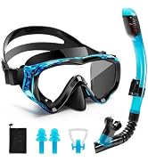 HIKOTEY Snorkeling Set for Kids, Full Dry Snorkeling Mask Set for Adults, Anti-Fog Protection, Un...