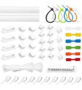 [261Pcs] Cable Management Kit, Cord Organizer, Complete Desk Cable Management Solution to Keep De...