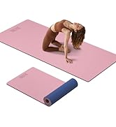 ONLYHE Extra Thick 12mm TPE Exercise Yoga Mat with Strap, 72"L x 24.8"W Non-slip Workout Mat for ...