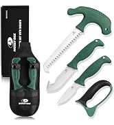 Mossy Oak Field Dressing Kit, 4 Pcs Hunting Knife Set with Portable Sheath, Gut-Hook Skinner, Cap...