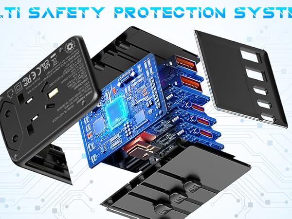 adapter with safety protection system