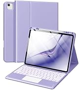 Harvopu for iPad Air 13 Inch &amp; Pro 12.9 Case with Keyboard - Multi-Touch Trackpad, 7 Colors Backl...