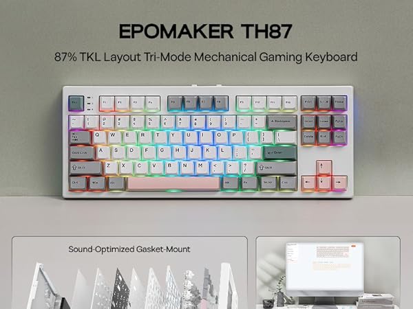 EPOMAKER TH87 Wireless Mechanical Keyboard with 10000mAh Battery
