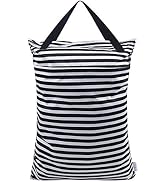 ALVABABY Large Wet Dry Bag Waterproof Hanging Cloth Diaper with Double Zippered Pockets 25x18 inc...