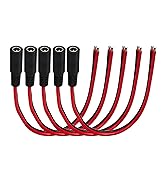 5.5mm x 2.1mm DC Power Terminal Cable 5-Pack, 14AWG 0.8FT with Female Barrel Connector for CCTV C...