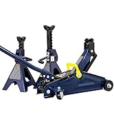 Big RED AT82001UR Torin Hydraulic Trolley Service/Floor Jack Combo with 2 Jack Stands, 2 Ton (4,0...