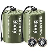 Esky Emergency Sleeping Bag, 2 Pack Portable Thermal Bivy Sack, Waterproof Lightweight Emergency ...