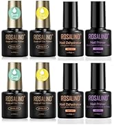 ROSALIND 8 PCS Dehydrator Nail Primer and Top &amp; Base Coats Kit, Nail Strengthening System Superio...