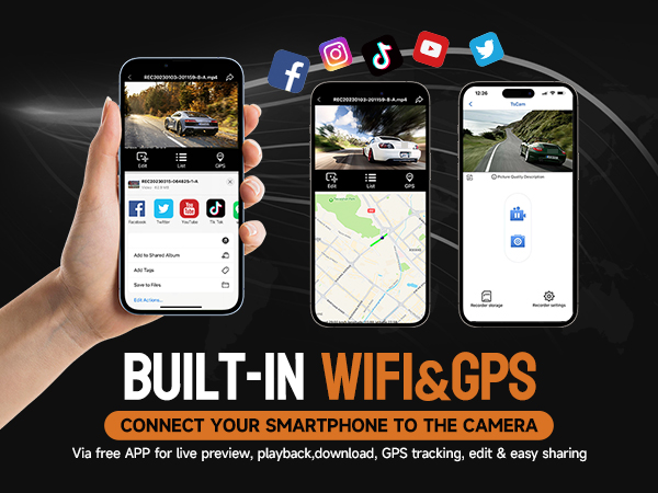 5G Wifi dash cam
