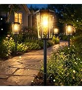 echosari 8 Pack Solar Pathway Lights Outdoor, Waterproof Solar Lights Outdoor, Auto On/Off, Long-...