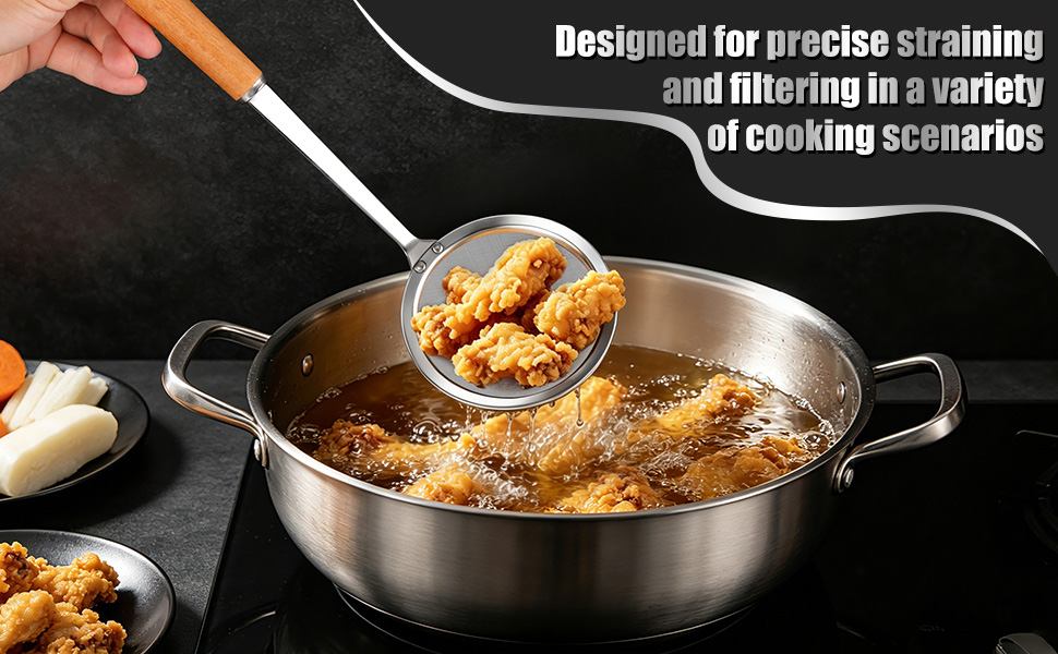 2PCS Fine Mesh Stainless Steel Colander Spoon