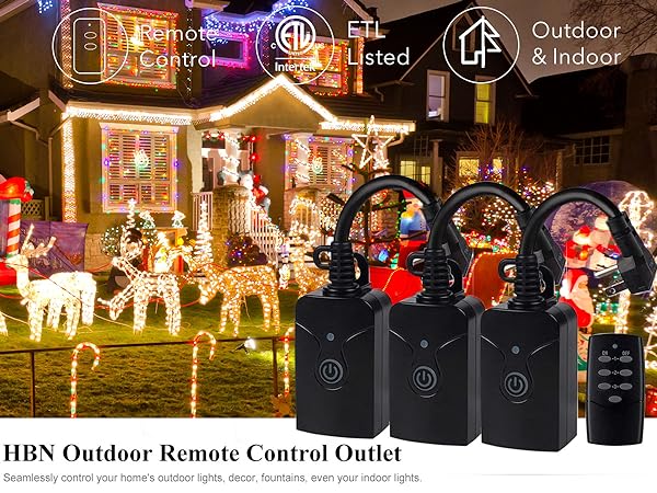 outdoor remote control outlet with wireless remote
