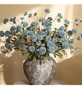 HyeFlora Fake Kiku Flowers, Faux Silk Pompon Mums Artificial Flowers, Chrysanthemum Stems Floral ...