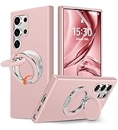 XYZ Case for Samsung Galaxy S24 Ultra, Soft Silicone Double Ring Stand, Premium Liquid Silicone P...
