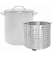CONCORD Stainless Steel Stock Pot w/Steamer Basket. Cookware great for boiling and steaming (60 Q...