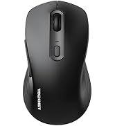 TECKNET Bluetooth Mouse, [ USB + BT1 + BT2 ] Wireless Mouse for Laptop, Silent Click, Full-Size, ...