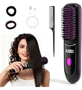 Ameilika Cordless Hair Straightener Brush Pro for Short Hair, 3 Speed Temp with LED Display, Fast...