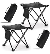 Cididu 2 Pack Camping Stool, 13 Inch Compact Camping Chair Portable, Lightweight Folding Stool Se...