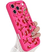 Jefonha Compatible with Phone 17 Pro Max Case with Finger Hand Strap for Girls Women, Cute Bow Ch...