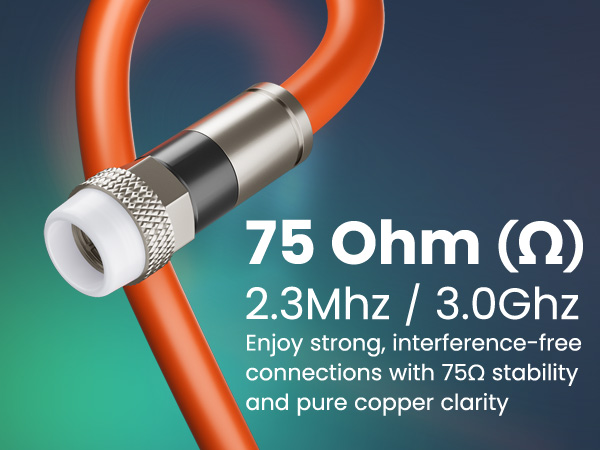 Enjoy strong, interference-free connections with 75$$\Omega$$ stability and pure copper clarity.