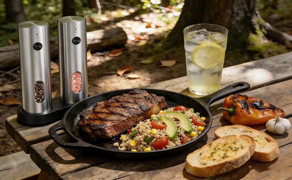 Electric Salt and Pepper Grinder Set