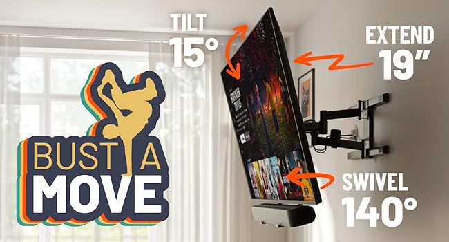 LG Roku Sharp swivel full motion tilting tilt articulating arm swing movable full-motion rotating